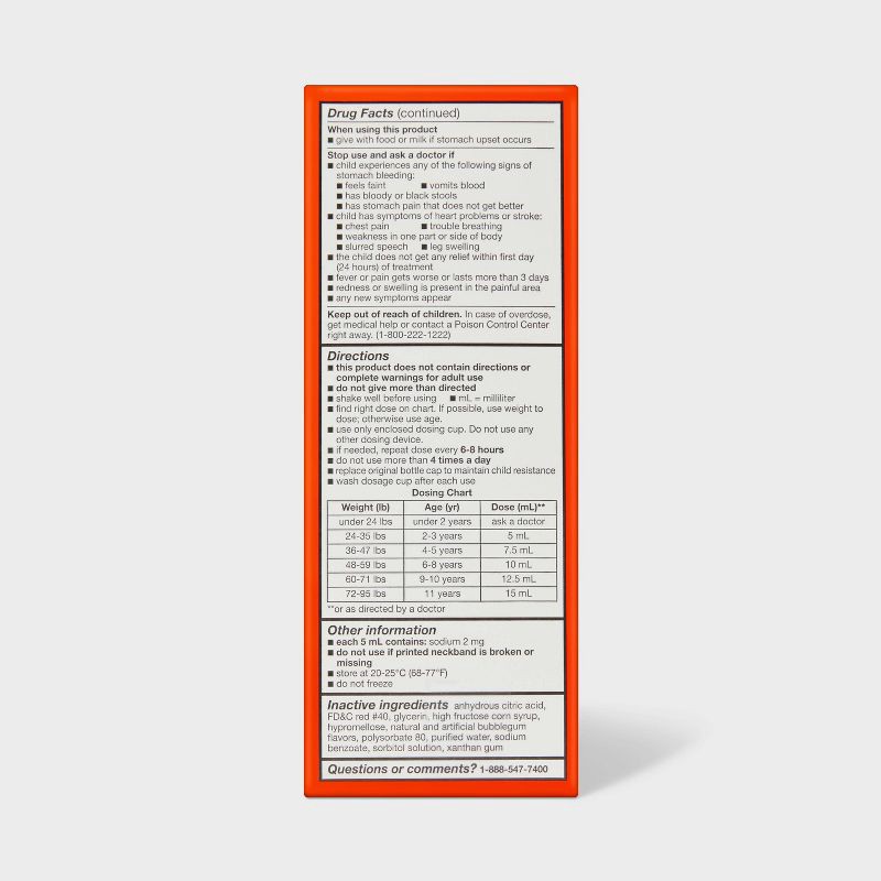 slide 4 of 5, Children's Ibuprofen (NSAID) Oral Suspension Pain Reliever & Fever Reducer Liquid - Bubblegum - 8 fl oz - up&up™, 8 fl oz