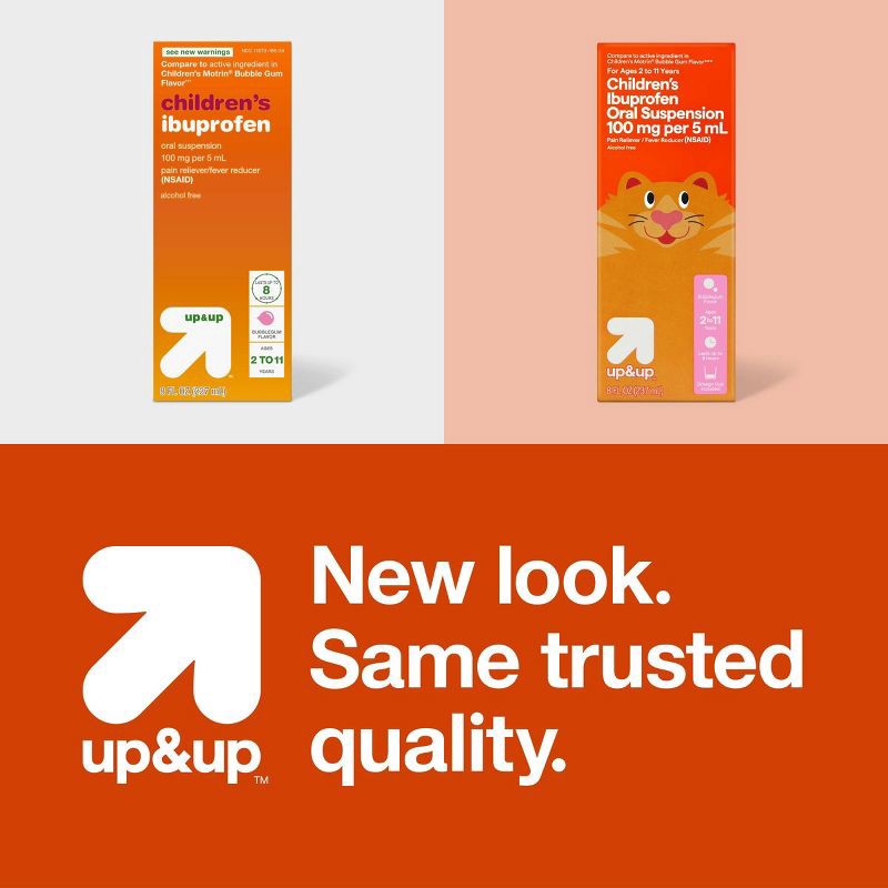 slide 5 of 5, Children's Ibuprofen (NSAID) Oral Suspension Pain Reliever & Fever Reducer Liquid - Bubblegum - 8 fl oz - up&up™, 8 fl oz