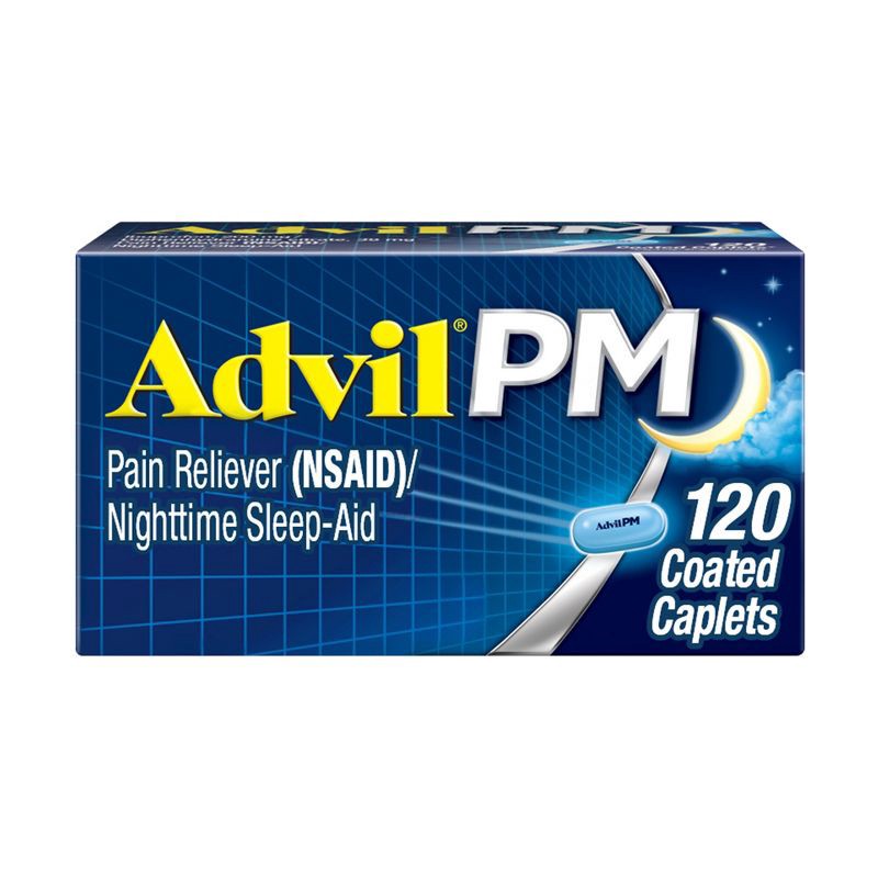 slide 1 of 10, Advil PM Pain Reliever/Nighttime Sleep Aid Caplets - Ibuprofen (NSAID) - 120ct, 120 ct