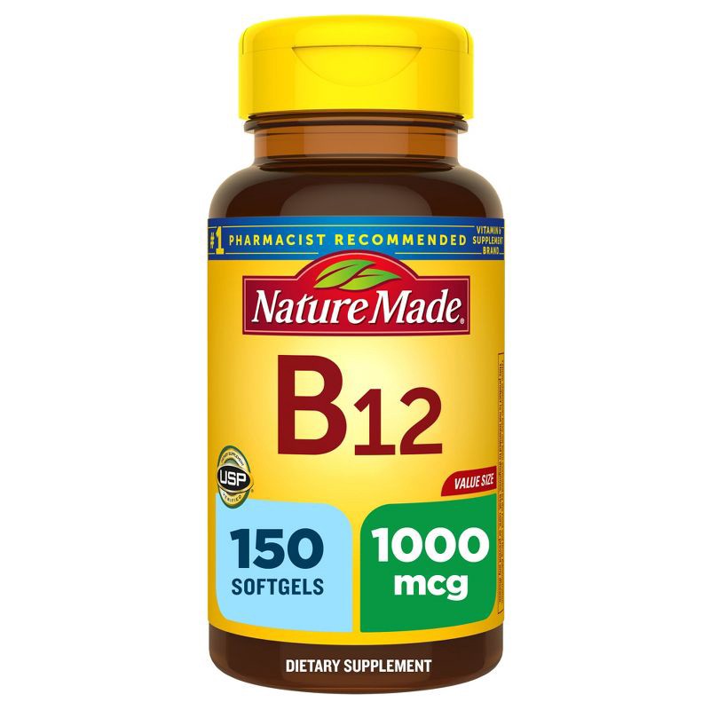 slide 1 of 4, Nature Made Vitamin B12 (1000 mcg), Energy Metabolism Support Softgels - 150ct, 150 ct