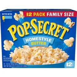 Pop Secret Microwave Popcorn Homestyle Butter Flavor - 3.2oz/12ct