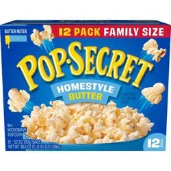 Pop Secret Microwave Popcorn Homestyle Butter Flavor - 3.2oz/12ct