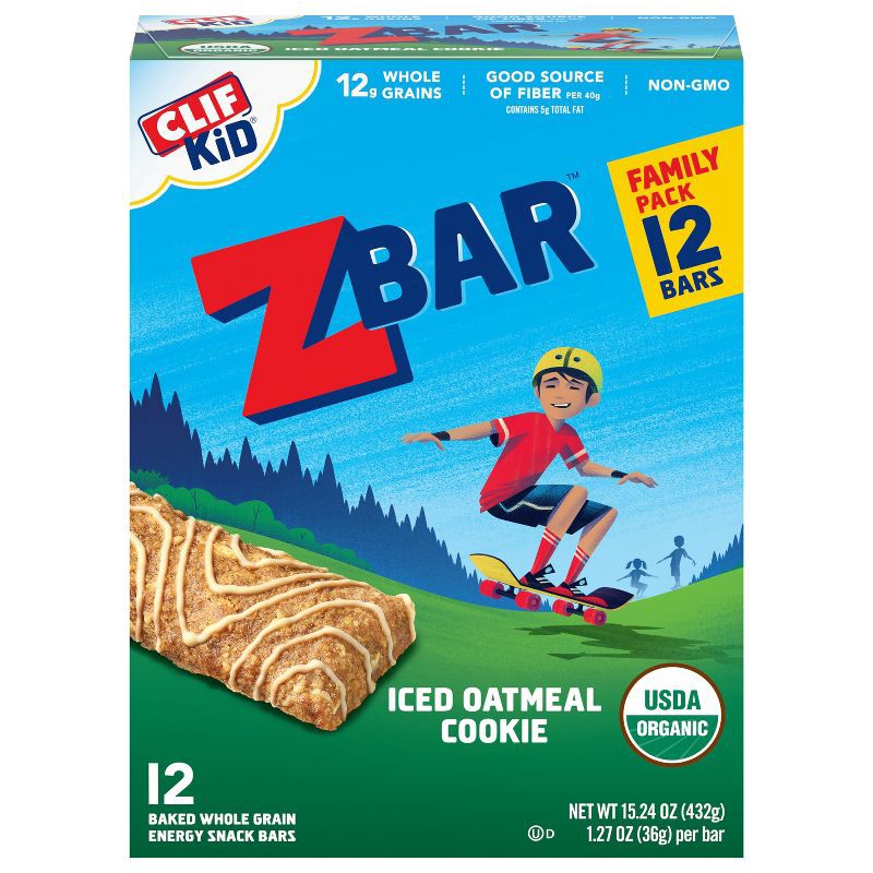 slide 2 of 4, CLIF ZBAR CLIF Kid ZBAR Organic Iced Oatmeal Cookie Snack Bars - 12ct/15.24oz, 15.24 oz
