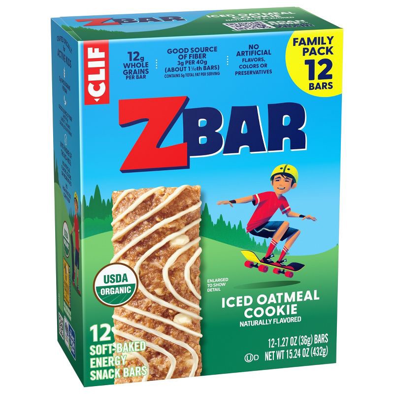 slide 7 of 13, CLIF KID ZBAR Iced Oatmeal Cookie Granola Bar Organic - 15.24oz/12pk, 15.24 oz, 12 ct
