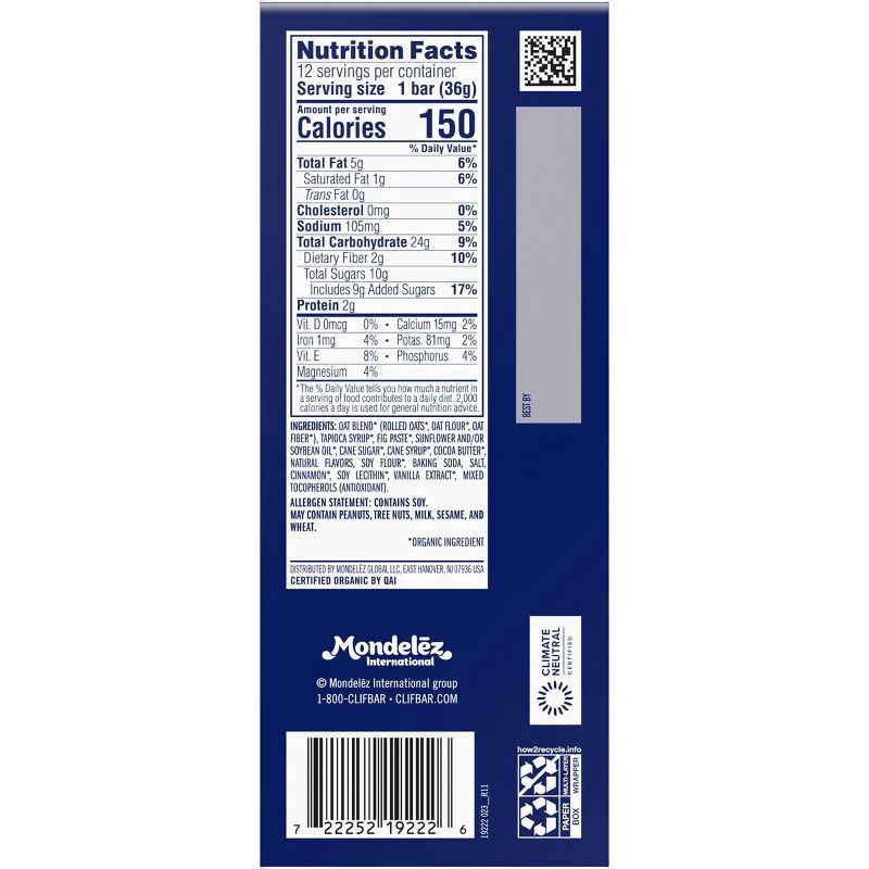 slide 8 of 12, CLIF Kid ZBAR Organic Iced Oatmeal Cookie Snack Bars - 12ct/15.24oz, 12 ct, 15.24 oz