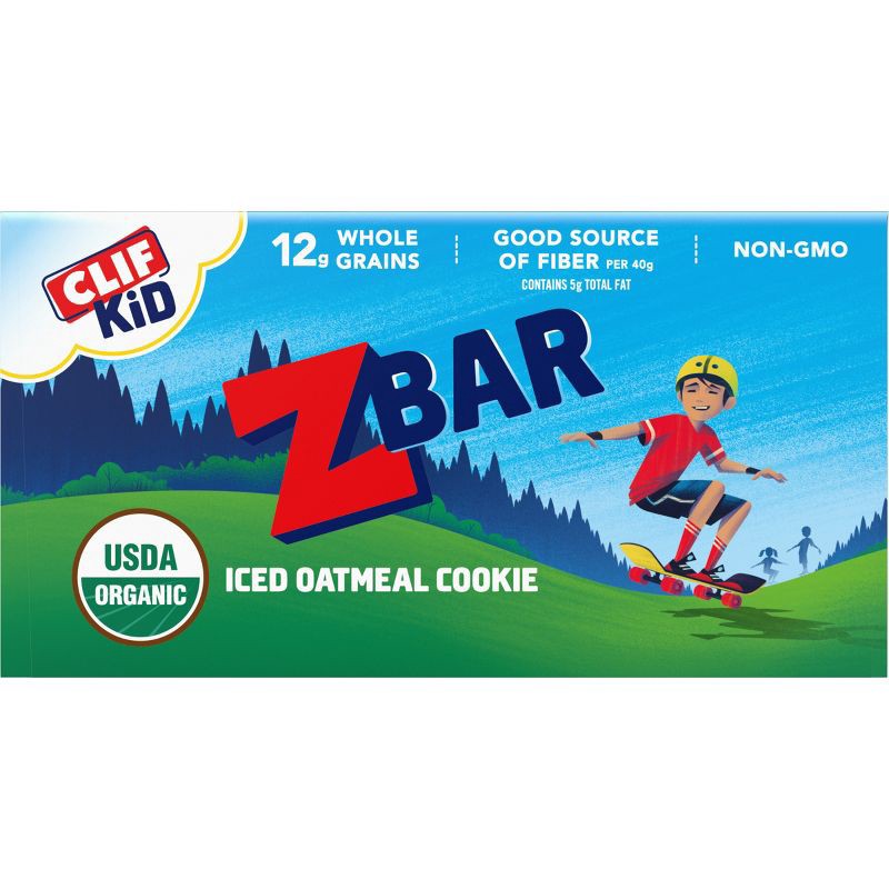 slide 10 of 12, CLIF Kid ZBAR Organic Iced Oatmeal Cookie Snack Bars - 12ct/15.24oz, 12 ct, 15.24 oz