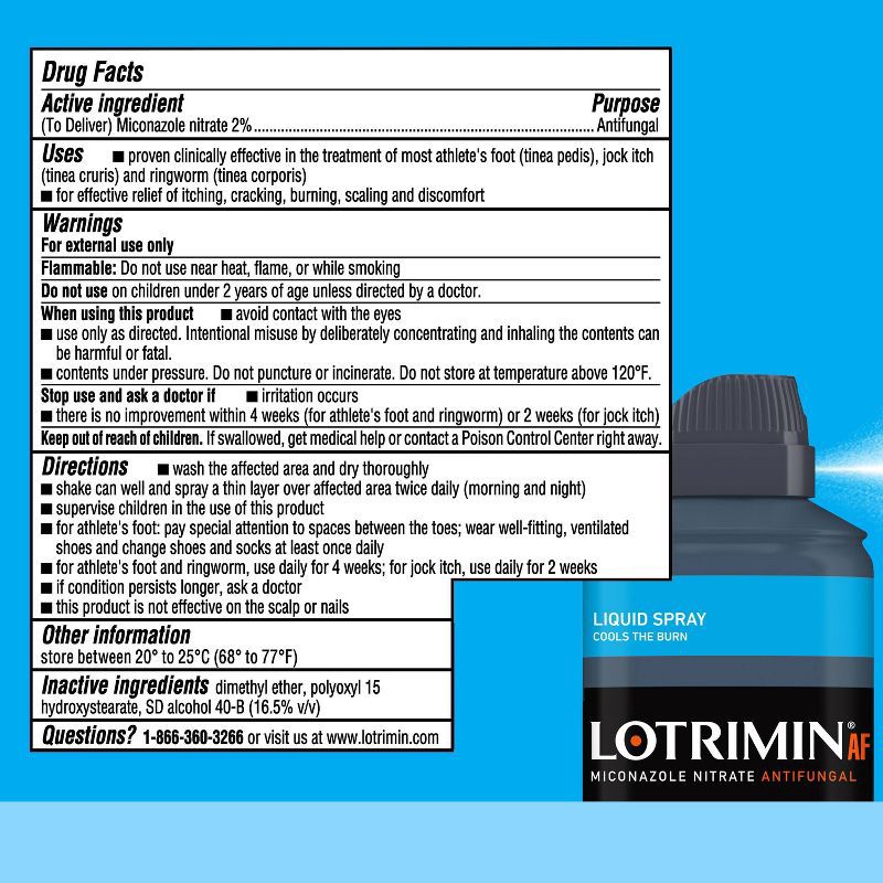 slide 2 of 7, Lotrimin Antifungal Athlete's Foot Liquid Spray with 2% Miconazole Nitrate - 4.6oz, 4.6 oz