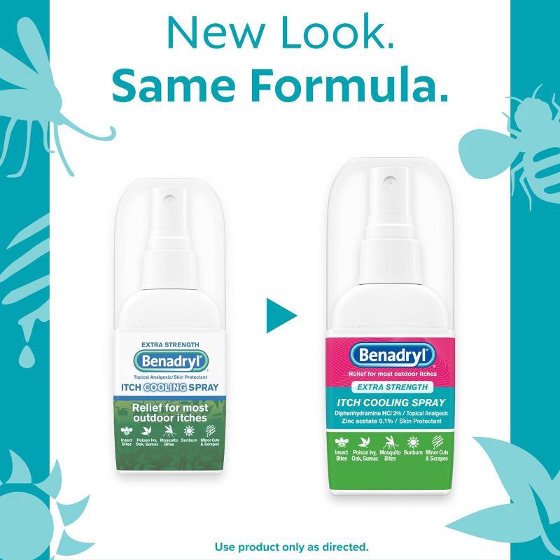 slide 3 of 7, Benadryl Extra Strength Anti-Itch Cooling Spray - Travel Size - 2 fl oz, 2 fl oz