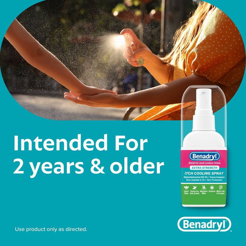 slide 6 of 7, Benadryl Extra Strength Anti-Itch Cooling Spray - Travel Size - 2 fl oz, 2 fl oz
