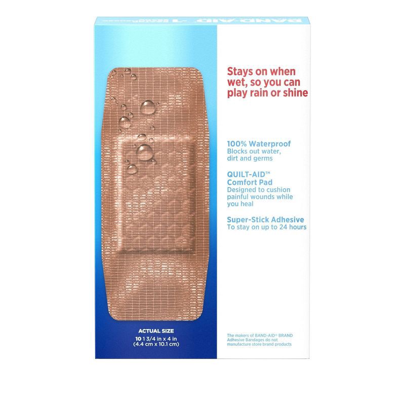 slide 2 of 7, Band-Aid Tough Strip Waterproof - 10ct, 10 ct