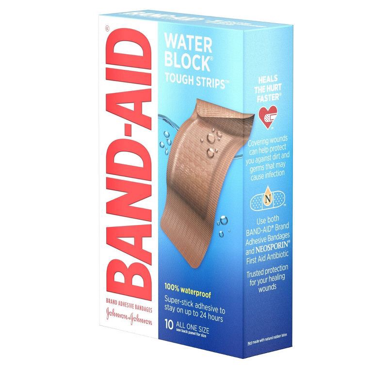 slide 6 of 7, Band-Aid Tough Strip Waterproof - 10ct, 10 ct