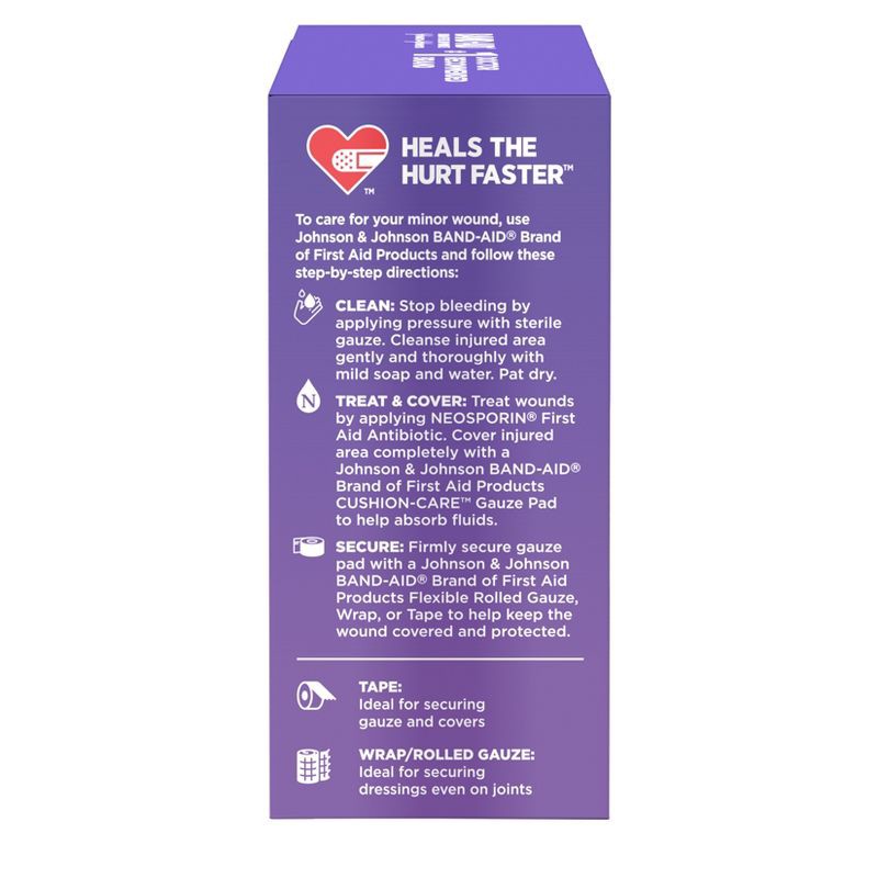 slide 6 of 7, Johnson & Johnson Brand Cushion Care Gauze Pads, Medium, 3 in x 3 in - 10 ct, 10 ct