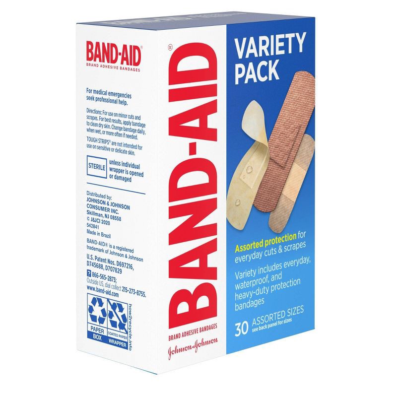 slide 3 of 6, Band-Aid Brand Adhesive Bandages Family Variety Pack - 30ct, 30 ct
