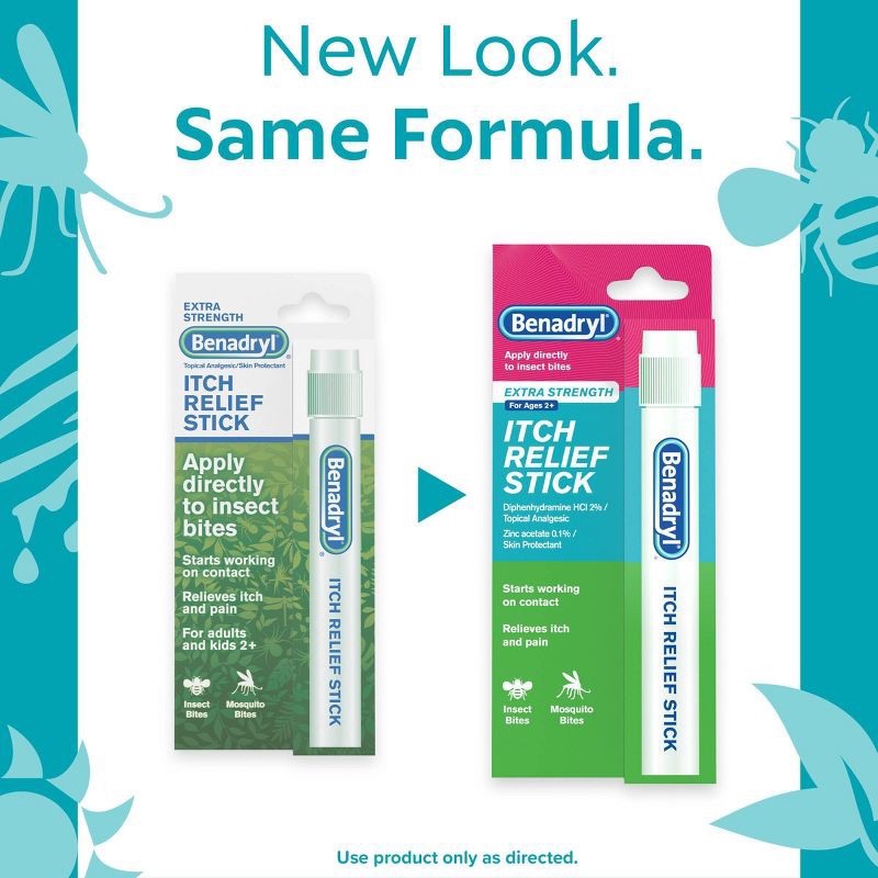 slide 3 of 8, Benadryl Extra Strength Itch Relief Stick - Travel Size - 0.47 fl oz, 0.47 fl oz