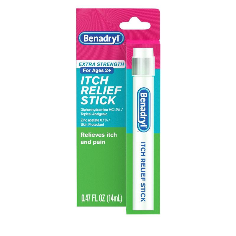 slide 1 of 8, Benadryl Extra Strength Itch Relief Stick - Travel Size - 0.47 fl oz, 0.47 fl oz
