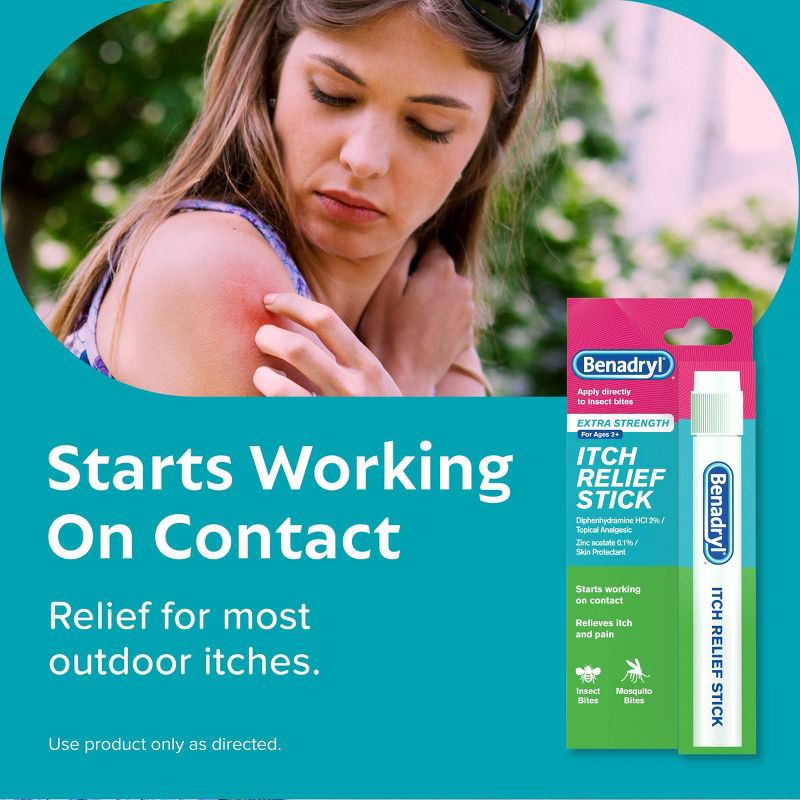 slide 5 of 8, Benadryl Extra Strength Itch Relief Stick - Travel Size - 0.47 fl oz, 0.47 fl oz