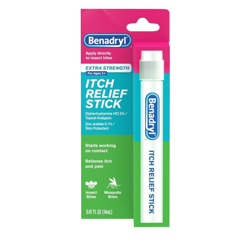 slide 1 of 9, Benadryl Extra Strength Itch Relief Stick - Travel Size - 0.47 fl oz, 0.47 fl oz