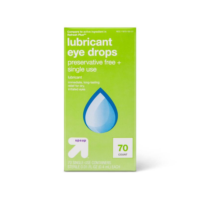 slide 6 of 9, Lubricant Single Use Eye Drops - 1.44 fl oz/70ct - up&up™, 1.44 fl oz, 70 ct
