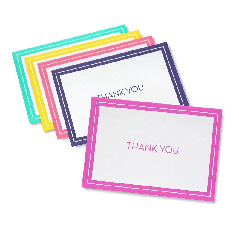 slide 2 of 4, 50ct 'Thank You' Note Cards: Gartner Studios Multicolor Matte Finish, 3.5" x 5" Lithographic Design, 50 Pack, 50 ct
