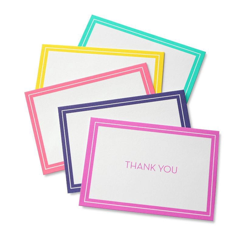 slide 3 of 4, 50ct 'Thank You' Note Cards: Gartner Studios Multicolor Matte Finish, 3.5" x 5" Lithographic Design, 50 Pack, 50 ct