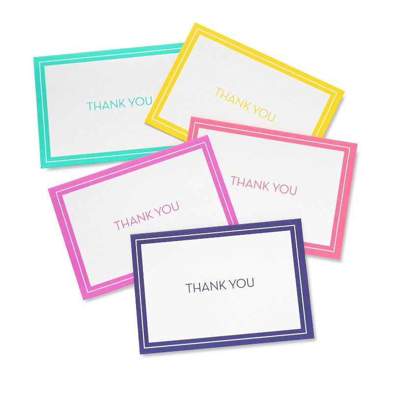 slide 1 of 4, 50ct 'Thank You' Note Cards: Gartner Studios Multicolor Matte Finish, 3.5" x 5" Lithographic Design, 50 Pack, 50 ct