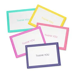 50ct 'Thank You' Note Cards: Gartner Studios Multicolor Matte Finish, 3.5" x 5" Lithographic Design, 50 Pack
