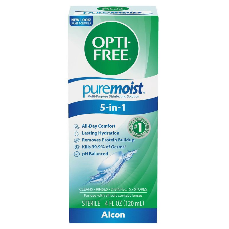 slide 2 of 6, Opti-Free PureMoist Multi-Purpose Disinfecting Contact Lens Solution - 4 fl oz, 4 fl oz