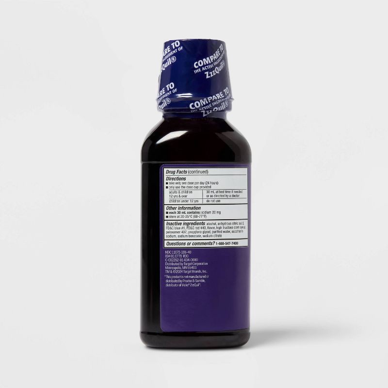slide 4 of 4, Diphenhydramine HCl Nighttime Sleep Aid Liquid - Berry - 12 fl oz - up&up™, 12 fl oz