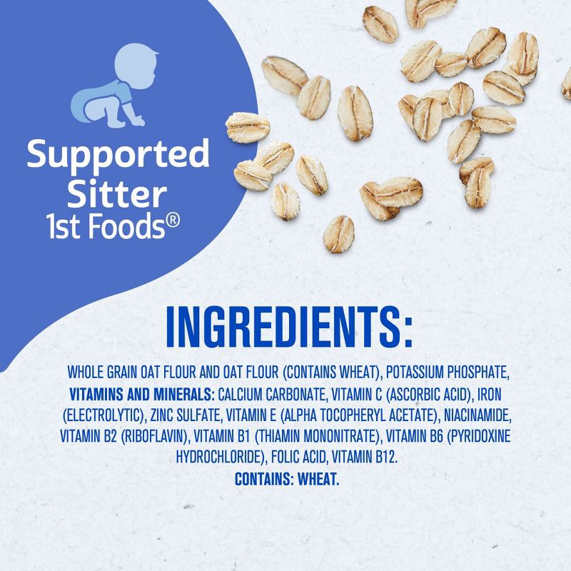 slide 9 of 9, Gerber Non-GMO Baby Food Stage 1 Single Grain Baby Oatmeal Cereal - 8oz, 8 oz