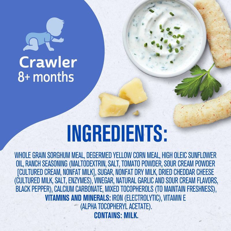 slide 4 of 9, Gerber Baby Food Ranch Crunchies Baby Snacks for 8 Months - 1 Year Old - 1.48oz​, 1.48 oz