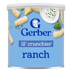 Gerber Baby Food Ranch Crunchies Baby Snacks for 8 Months - 1 Year Old - 1.48oz: Canister, Kosher, Non-GMO