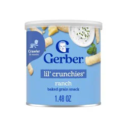 Gerber Baby Food Ranch Crunchies Baby Snacks for 8 Months - 1 Year Old - 1.48oz​