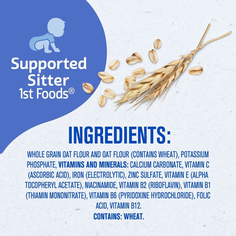 slide 9 of 9, Gerber Non-GMO Baby Food Stage 1 Single Grain Oatmeal Baby Cereal - 16oz, 16 oz