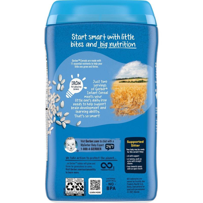 slide 4 of 6, Gerber Baby Food Stage 1 Rice Baby Cereal - 16oz, 16 oz