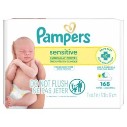 Pampers Sensitive Baby Wipes - 168ct: Hypoallergenic, Paraben-Free, For Face & Hands & Diaper Area