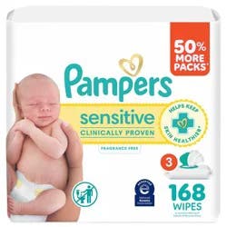 Pampers Sensitive Baby Wipes - 168ct: Hypoallergenic, Paraben-Free, For Face & Hands & Diaper Area