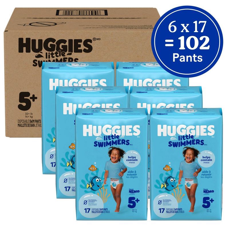 slide 2 of 12, Huggies Little Swimmers Disposable Swim Diapers - Size 5-6 (Large) - 17ct, 17 ct