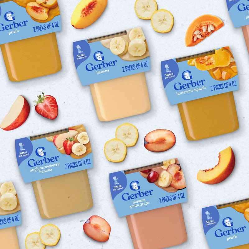 slide 7 of 9, Gerber Baby Food Stage 2 Apple Strawberry Banana Puree Tub - 4oz/2ct, 2 ct; 4 oz