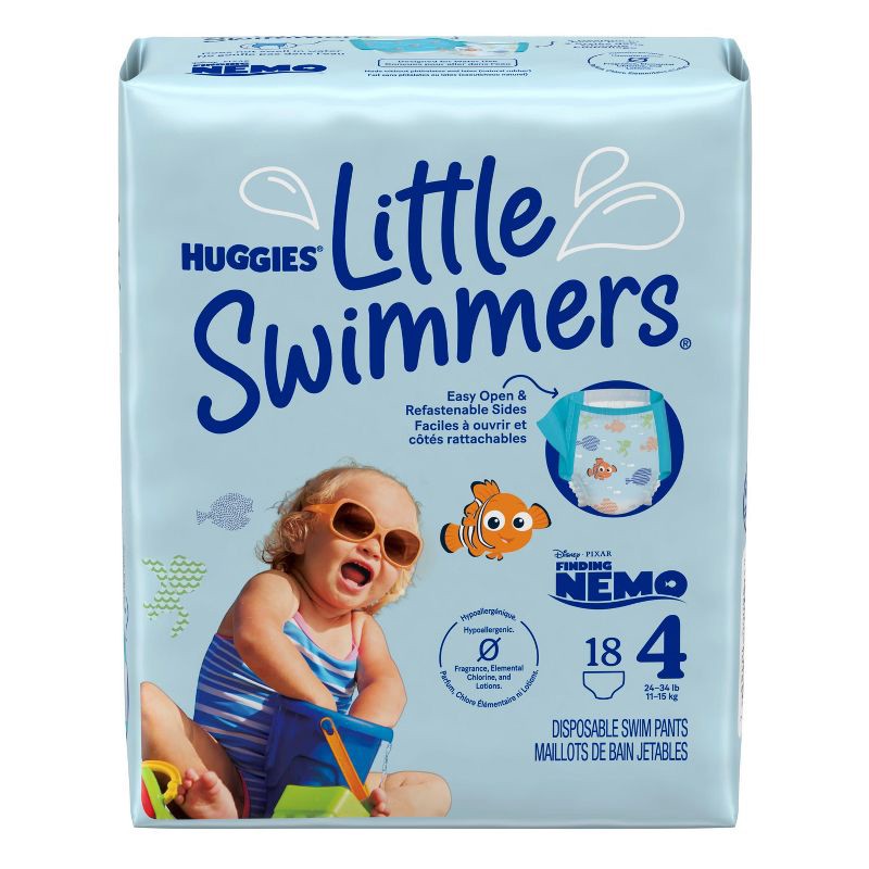 slide 2 of 9, Huggies Little Swimmers Disposable Swim Diapers - Size 4 (Medium) - 18ct, 18 ct