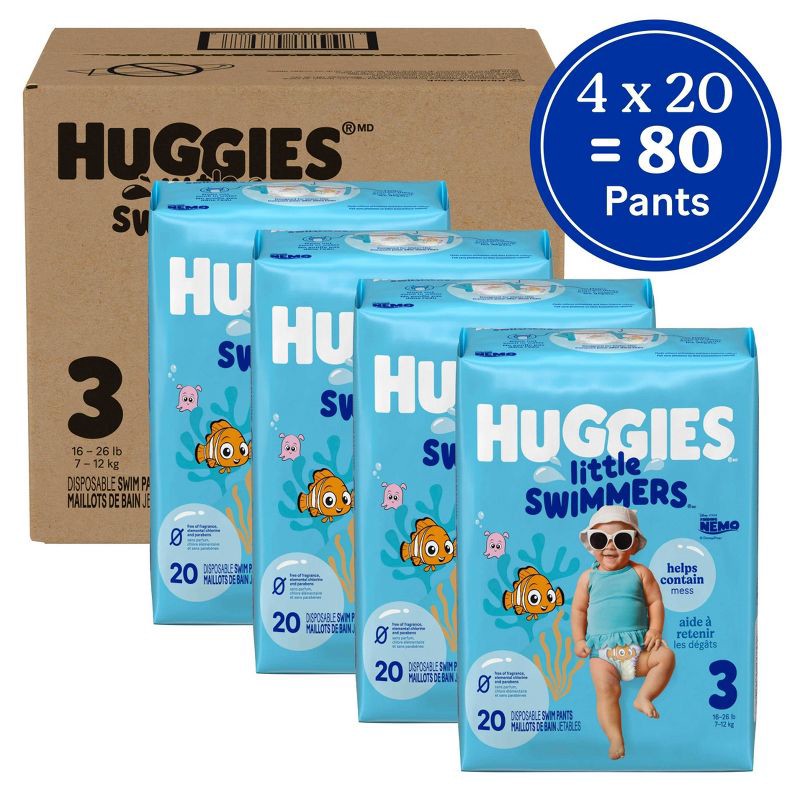 slide 2 of 12, Huggies Little Swimmers Disposable Swim Diapers - Size 3 (Small) - 20ct, 20 ct