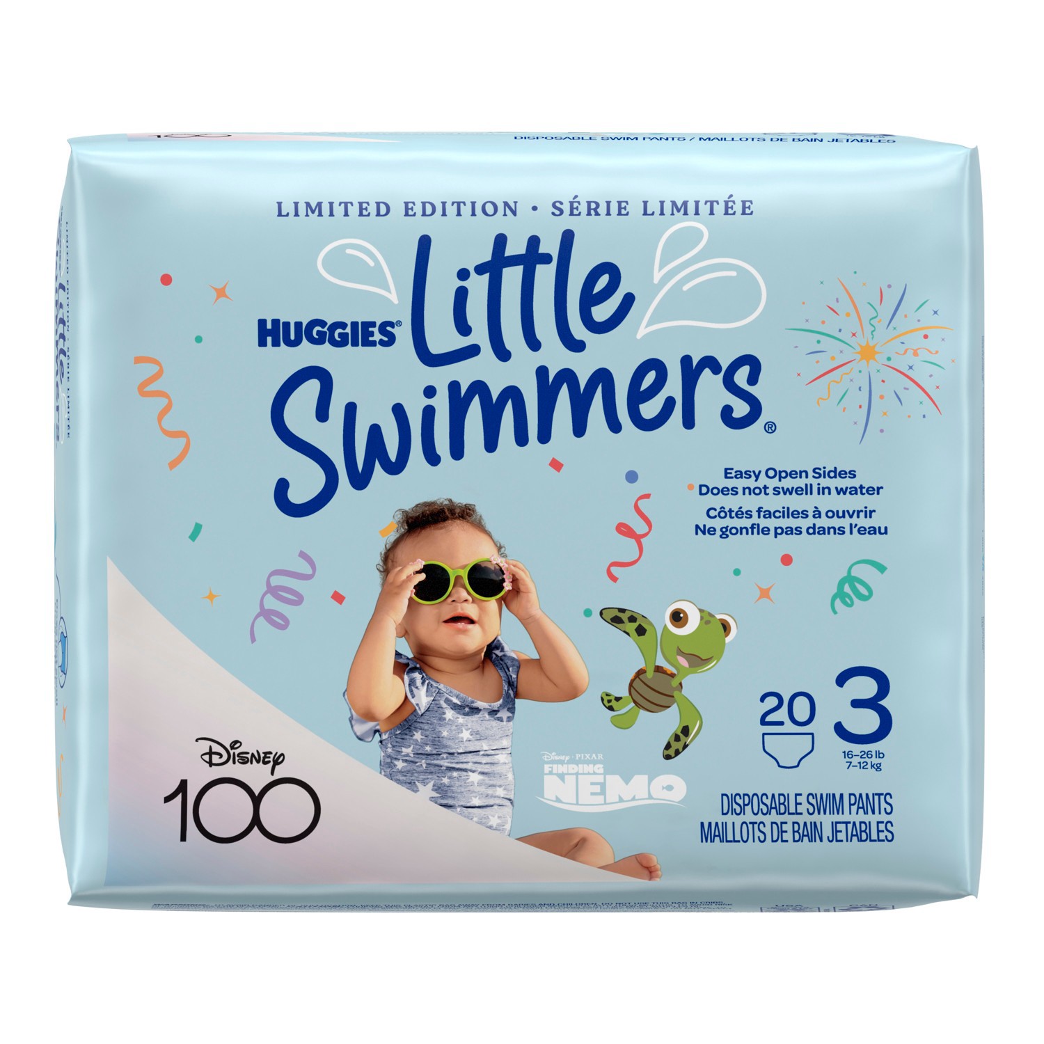 slide 7 of 12, Finding Nemo Huggies Little Swimmers Baby Swim Disposable Diapers Size 3 - S - 20ct, 20 ct