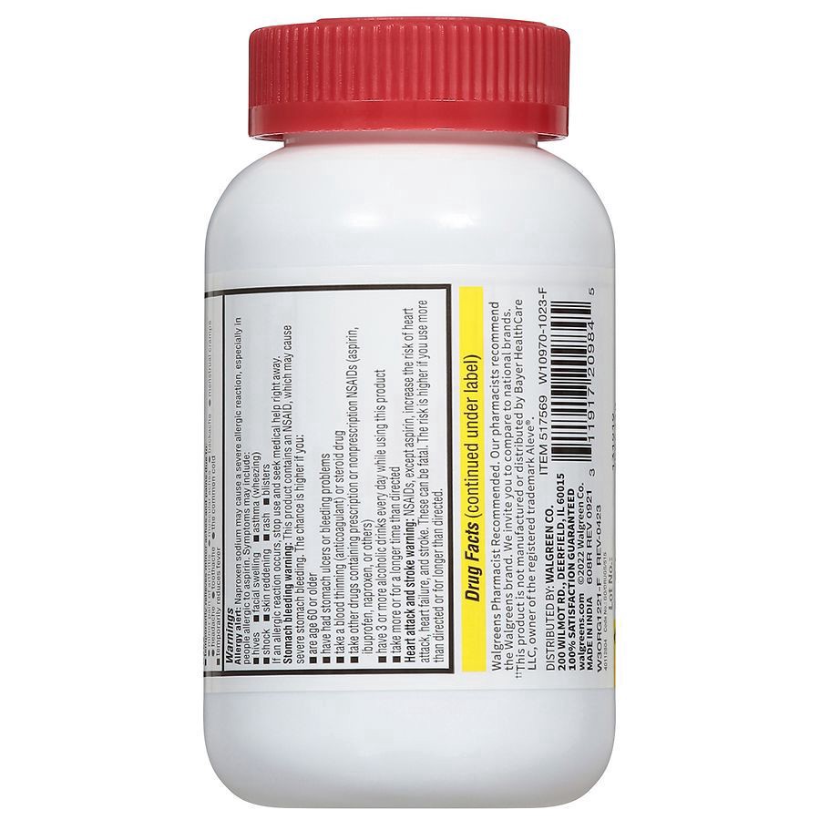 slide 2 of 3, Walgreens Naproxen Sodium Tablets USP, 220mg, 600 ct