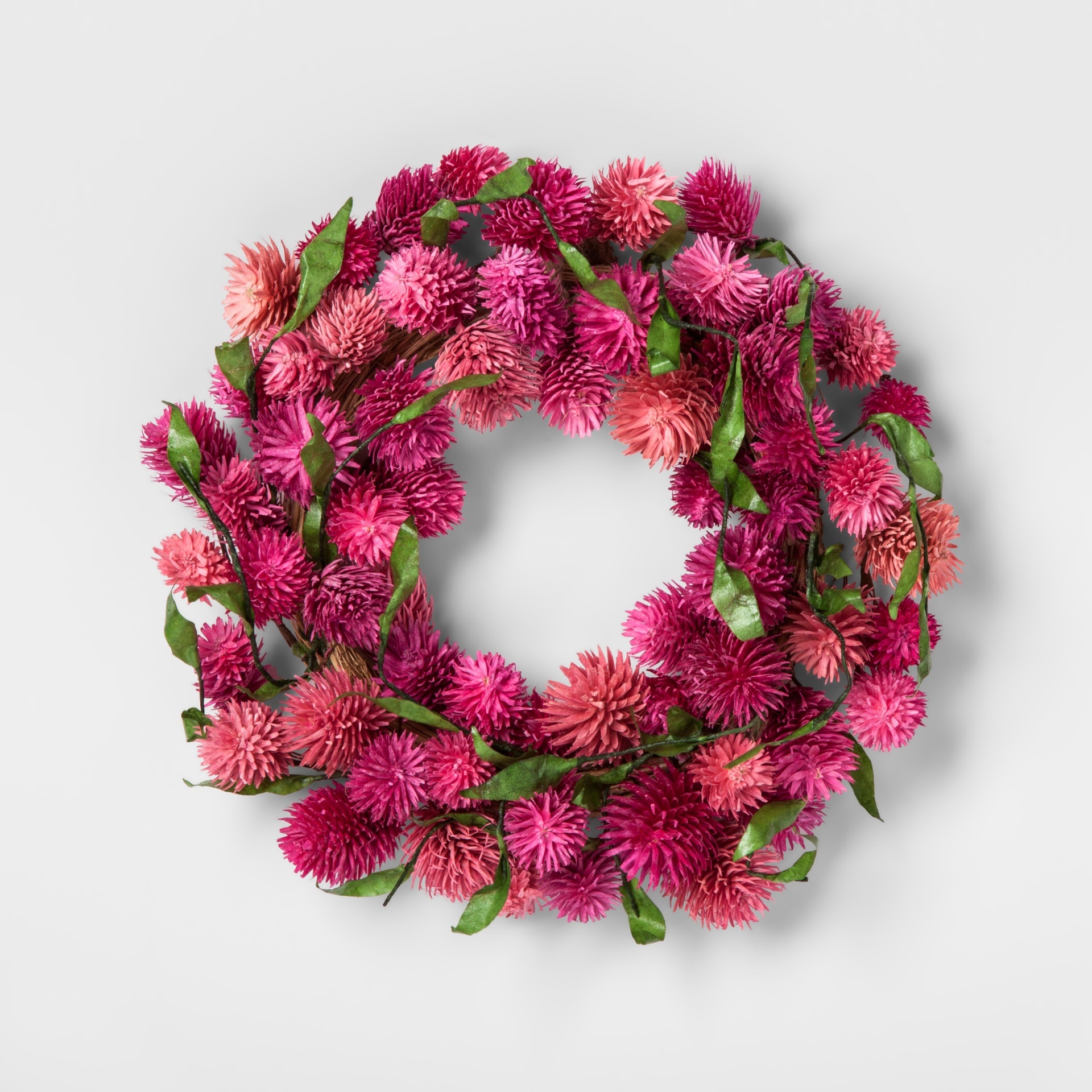 slide 1 of 1, Smith & Hawken Dyetree Wreath - Pink, 11 in