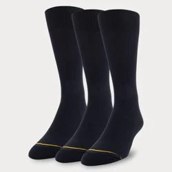 GOLDTOE Signature Collection Signature Gold by GOLDTOE Men's Nylon Rib Crew Socks 3pk - Black 6-12.5