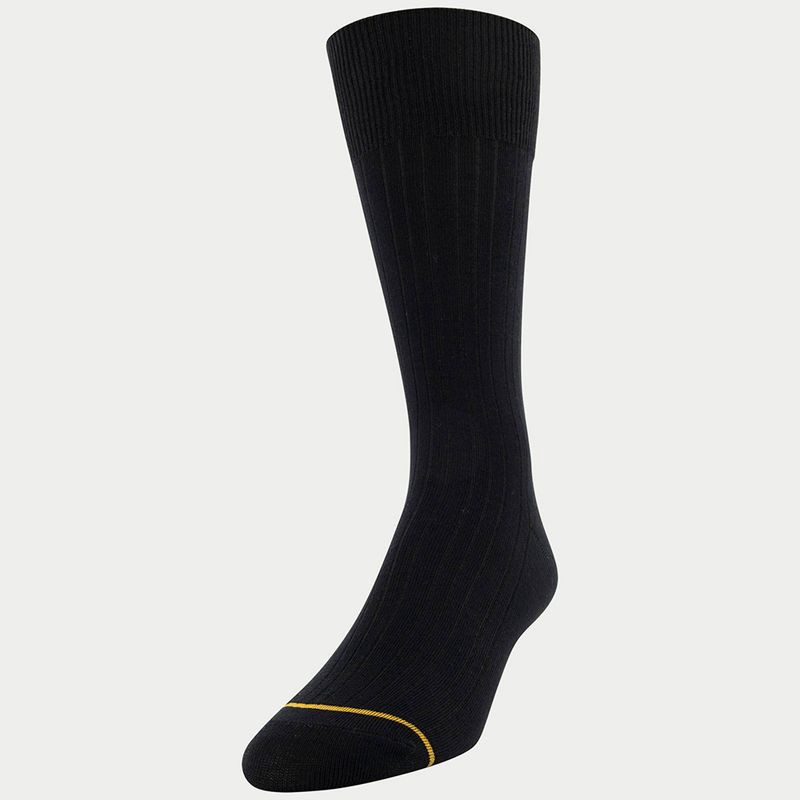 slide 3 of 3, GOLDTOE Signature Collection Signature Gold by GOLDTOE Men's Cotton Crew Dress Rib Socks 3pk - Black 6-12.5, 3 ct