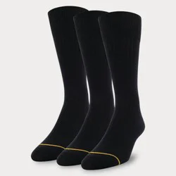 GOLDTOE Signature Collection Signature Gold by GOLDTOE Men's Cotton Crew Dress Rib Socks 3pk - Black 6-12.5