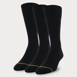 GOLDTOE Signature Collection Signature Gold by GOLDTOE Men's Cotton Crew Dress Rib Socks 3pk - Black 6-12.5