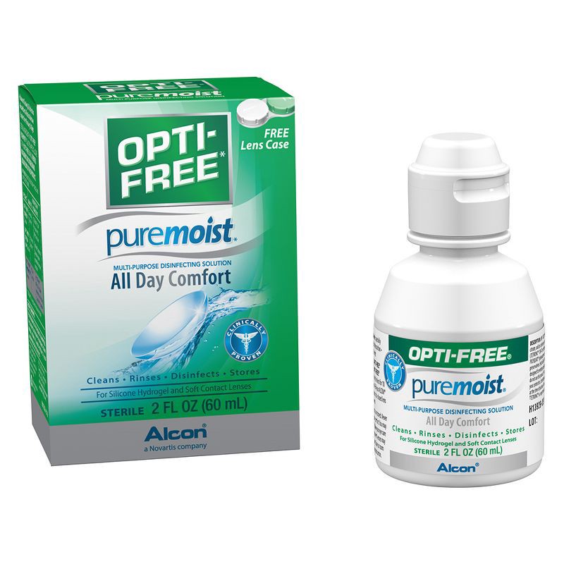 slide 2 of 5, Opti-Free PureMoist Multi-Purpose Disinfecting Contact Lens Solution - 2 fl oz, 2 fl oz