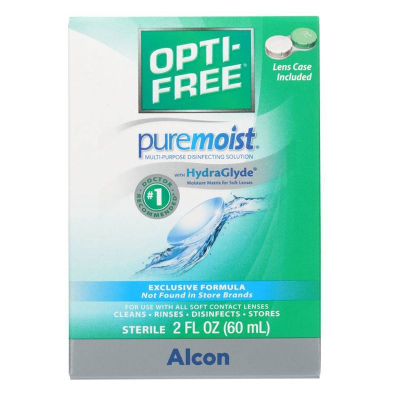 slide 2 of 7, Opti-Free PureMoist Multi-Purpose Disinfecting Contact Lens Solution - 2 fl oz, 2 fl oz