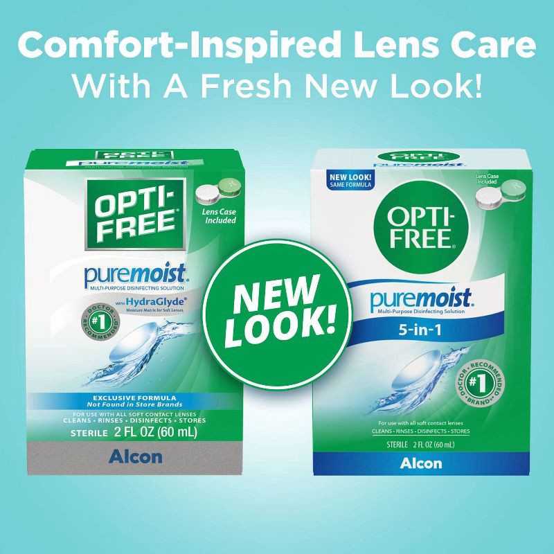 slide 3 of 7, Opti-Free PureMoist Multi-Purpose Disinfecting Contact Lens Solution - 2 fl oz, 2 fl oz